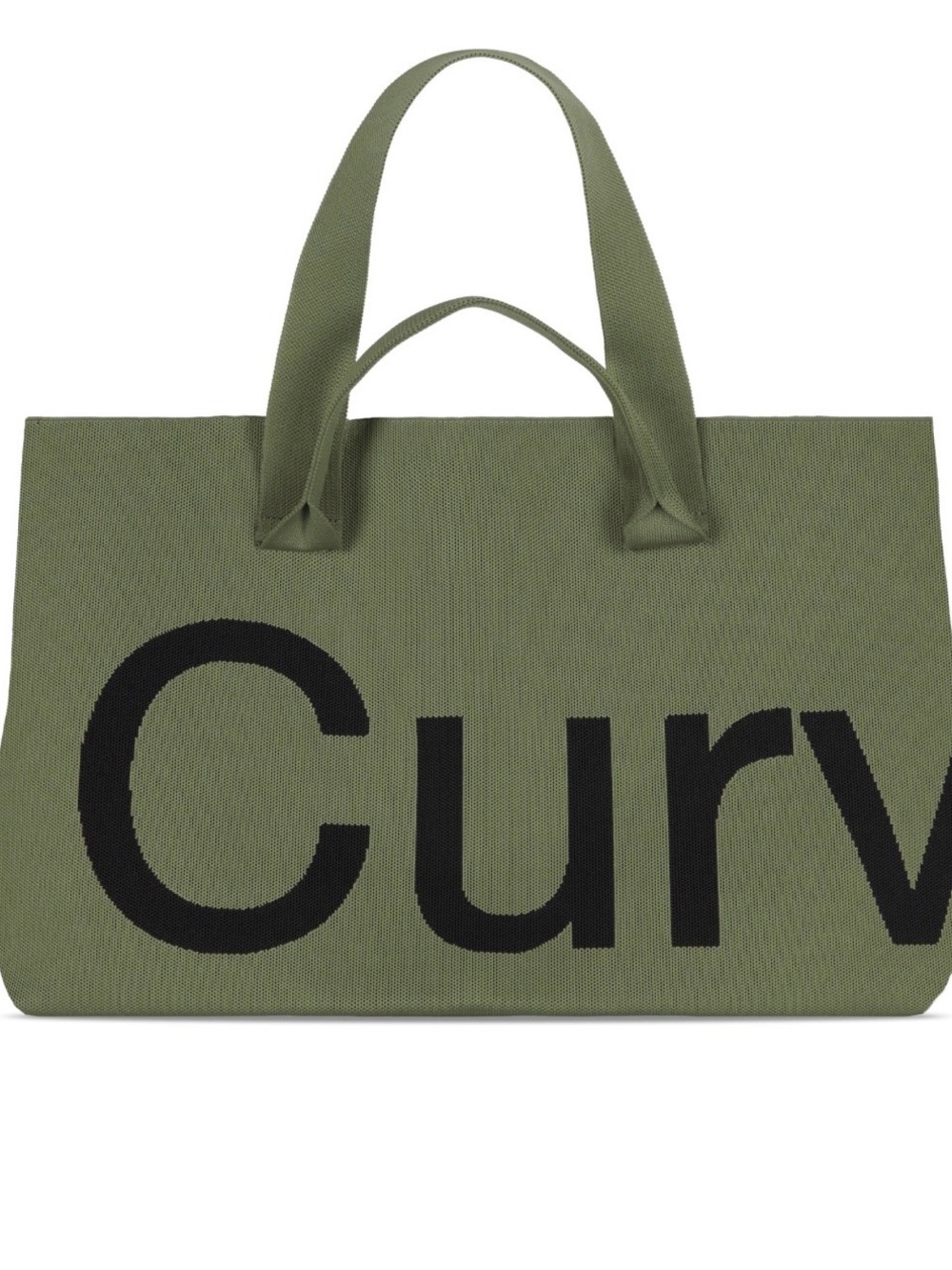 Curves Two-Tone Knit Tote (Olive/Lime)